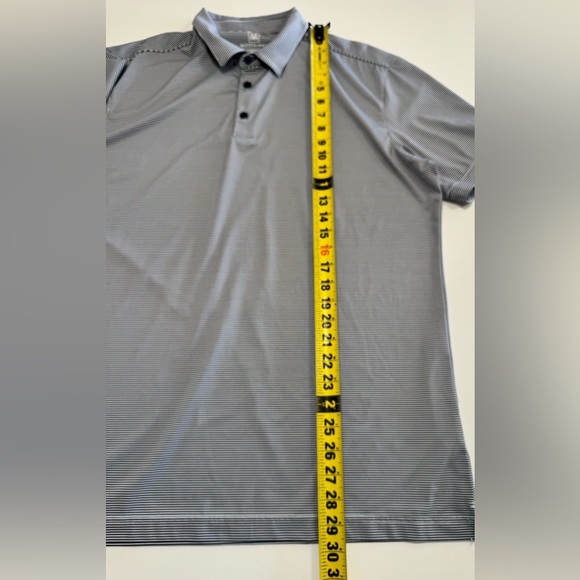 Mizzen Main Versa Polo Shirt Mens Large Trim Blue/White Stripe Performance Golf - Picture 8 of 8